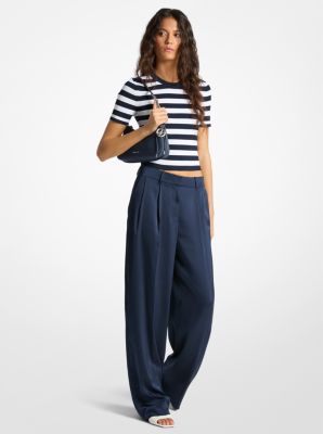 Pantalón ancho de satén con caída