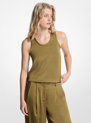 MK Tanktop Aus Satin Mit Racerback - Grün