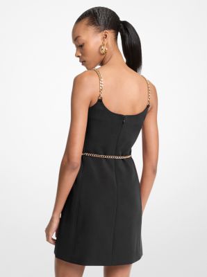 Bustier-Minikleid mit Kettenträgern und Gürtel