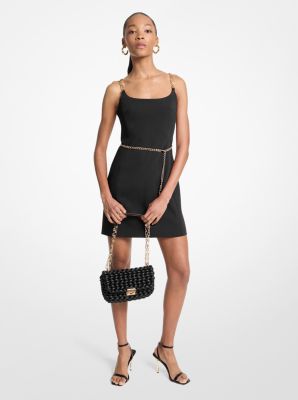 MK Bustier-Minikleid Mit Kettenträgern Und Gürtel - Schwarz