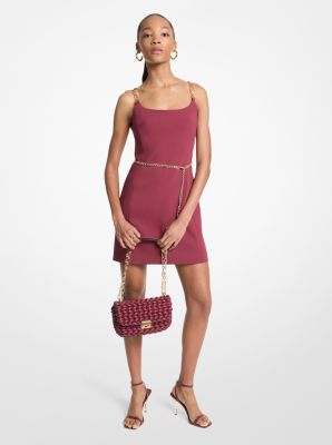 Bustier-Minikleid mit Kettenträgern und Gürtel