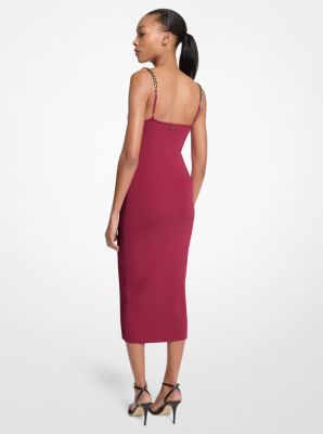 Midikleid aus Viskosemischung mit Verzierung