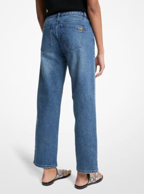 Jeans aus Stretch-Denim mit geradem Bein