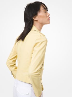 michael kors yellow leather jacket