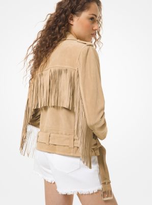 Fringed Suede Moto Jacket | Michael Kors