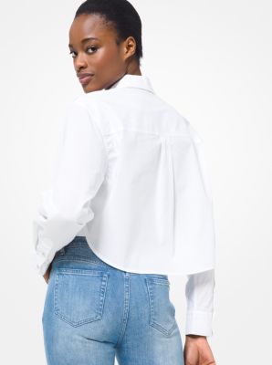 Stretch Cotton Poplin Cropped Shirt image number 1