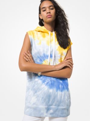 tie dye sleeveless hoodie