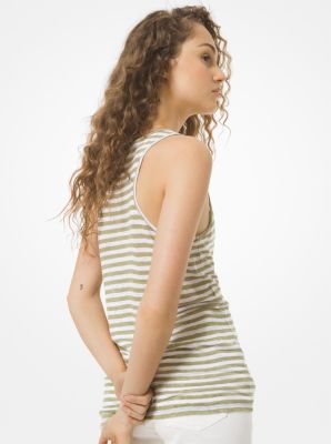 Striped Linen Jersey Tank Top