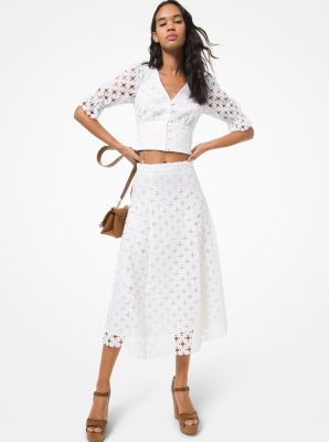 Michael kors white lace skirt sale