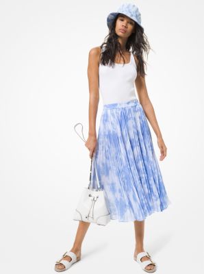 Tie Dye Georgette Pleated Skirt | Michael Kors