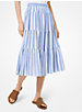 Striped Cotton Gauze Tiered Skirt image number 1