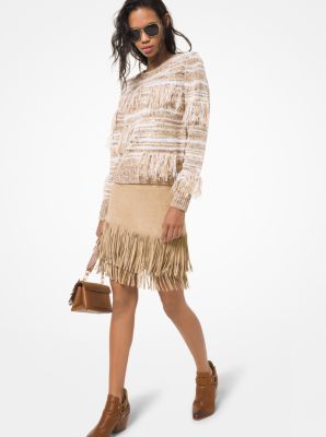 Fringed Suede Skirt