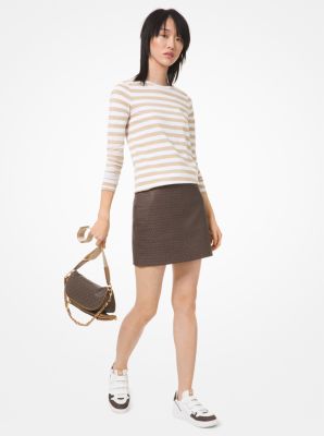 Embossed Monogram Leather Mini Skirt - Ready to Wear