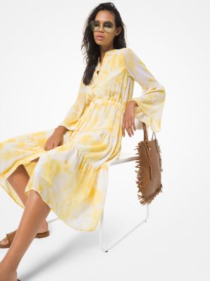 michael kors yellow crochet dress