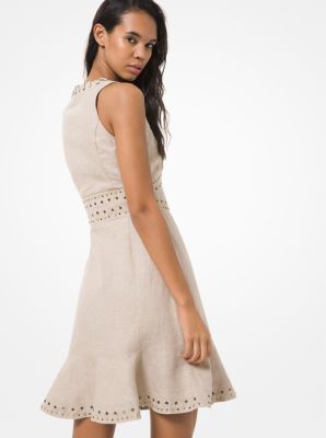 Lace-Up Washed Linen Dress image number 1