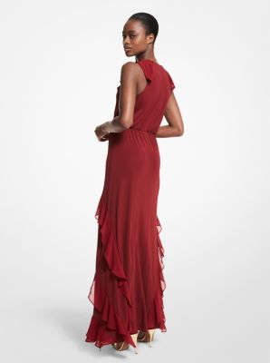 Kleid aus Stretch-Viskose mit Rüschen image number 1
