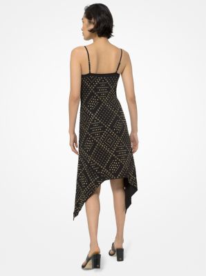 Embellished Handkerchief Hem Midi Dress