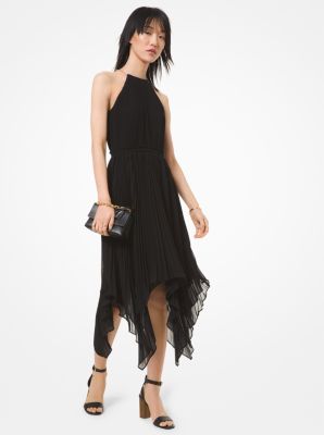 Pleated Georgette Halter Dress | Michael Kors