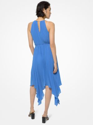 michael kors georgette pleated halter dress