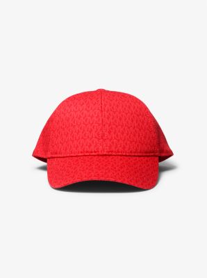 Gorra de béisbol de algodón elástico con estampado de logotipos in CARMESÍ | Michael Kors