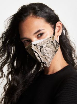 Masque en coton extensible &agrave; imprim&eacute; serpent