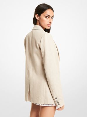 Washed Linen Boyfriend Blazer | Michael Kors Canada