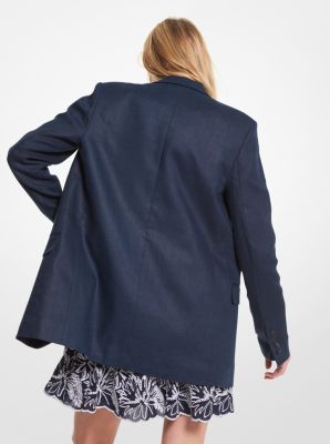 Washed Linen Boyfriend Blazer