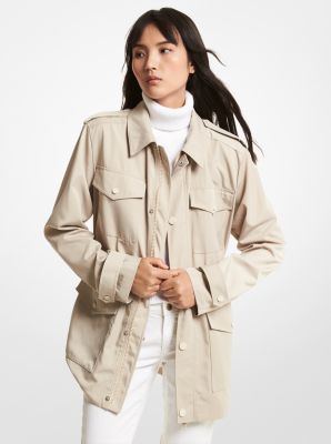 Bonded Crepe Cropped Military Jacket | Michael Kors