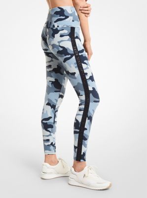 Logo Tape Camouflage Nylon Blend Leggings
