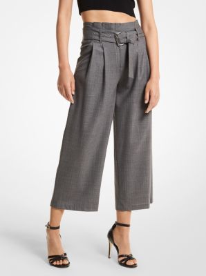 Striped Stretch Wool Cropped Trousers image number 0