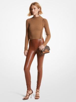 MICHAEL MICHAEL KORS FAUX LEATHER BI STRETCH LEGGINGS