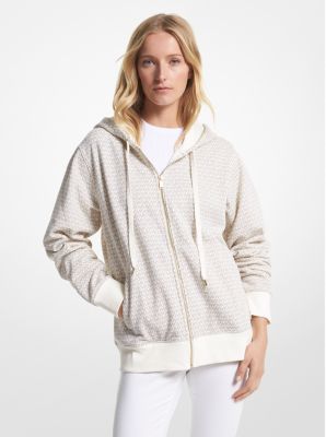 Michael Kors Logo Cotton Blend Zip-Up Hoodie