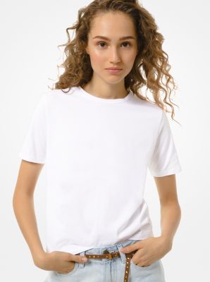 T-shirt en jersey de coton in BLANC | Michael Kors