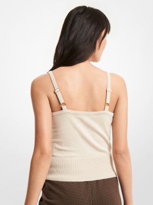Merino Wool Blend Cropped Tank Top