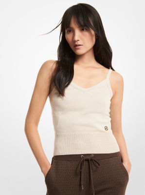 Merino Wool Blend Cropped Tank Top