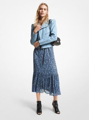 Metallic Floral Jacquard Slip Dress