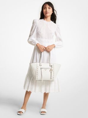 Eyelet Cotton Scalloped Midi Dress | Michael Kors