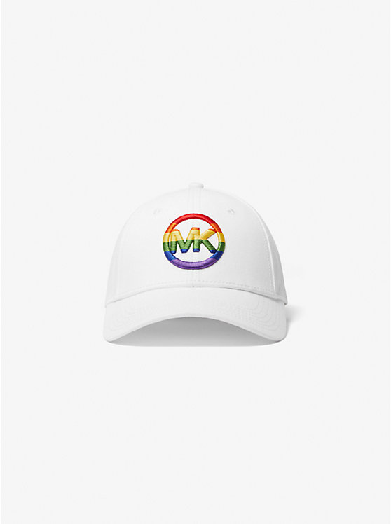 PRIDE Rainbow Logo Embroidered Stretch Cotton Baseball Hat image number 0