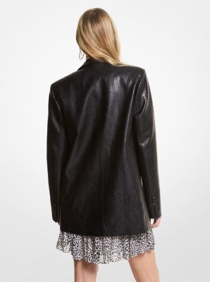 Faux Leather Blazer | Michael Kors Canada