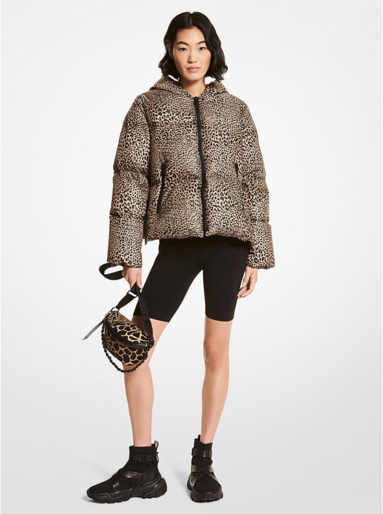 michaelkors.co.uk | Animal Printed Ciré Quilted Puffer Jacket