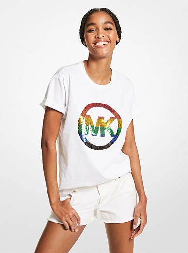 Pride Sequined Organic Cotton T-shirt Michael