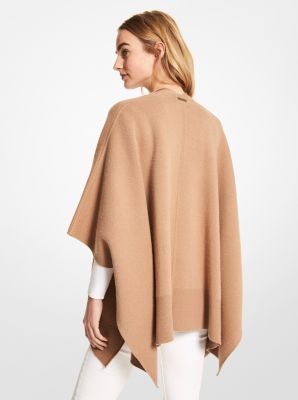 Reversible Logo Wool Blend Poncho | Michael Kors