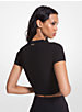 Ribbed Stretch Viscose Cropped T-Shirt image number 1