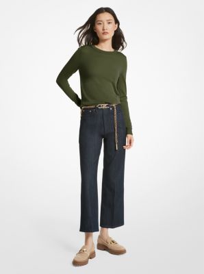 Pull en laine m&eacute;rinos m&eacute;lang&eacute;e in JADE | Michael Kors