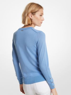 Merino Wool Blend Sweater in Crew Blue | Michael Kors