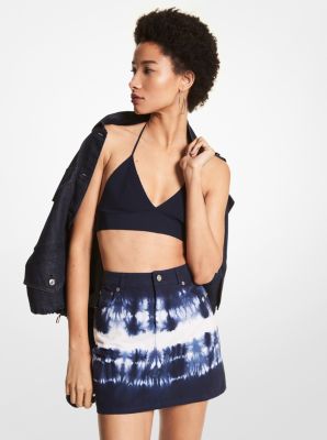 Ribbed Stretch Viscose Blend Bra Top