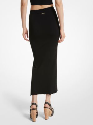 Viscose Blend Ruched Skirt | Michael Kors Canada