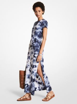 Tie Dye Organic Cotton Blend T Shirt Dress Michael Kors Canada