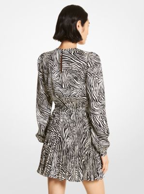 Zebra Print Satin Dress image number 1