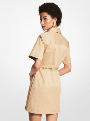 Organic Stretch Cotton Chain Belt Dress